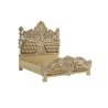 Premium Hand Carved Gold Gilded Classic Bed