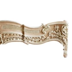 Luxurious Classic Carved Wood Bed Frame with Tufted Headboard