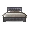 Modern Glam Tufted Upholstered Bed Frame with Textured Detail