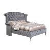 Luxury Grey Tufted Upholstered King Size Bed with Elegant Accents