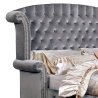 Luxury Grey Tufted Upholstered King Size Bed with Elegant Accents