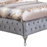Luxury Grey Tufted Upholstered King Size Bed with Elegant Accents