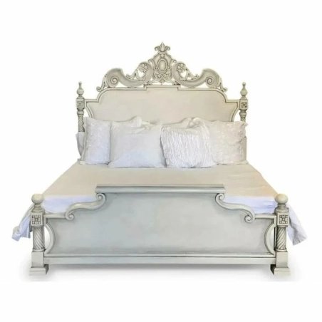 Luxurious Antique Classic Carved Wood Bedframe