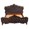 Luxury Classic Carved Wood Tufted King Bed with Nightstands