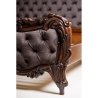 Luxury Classic Carved Wood Tufted King Bed with Nightstands