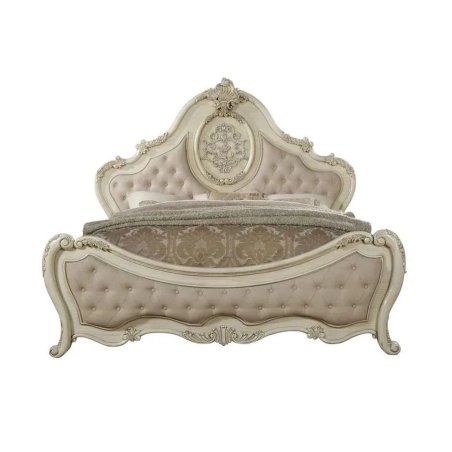 Luxurious Classic Carved Upholstered Bed Frame