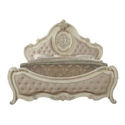 Luxurious Classic Carved Upholstered Bed Frame