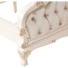 Luxury Cream Tufted Upholstered Bed Frame Ornate Carvings
