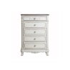 Classic European White Carved Wooden Bed Frame