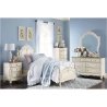 Classic European White Carved Wooden Bed Frame