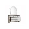 Classic European White Carved Wooden Bed Frame