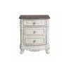 Classic European White Carved Wooden Bed Frame