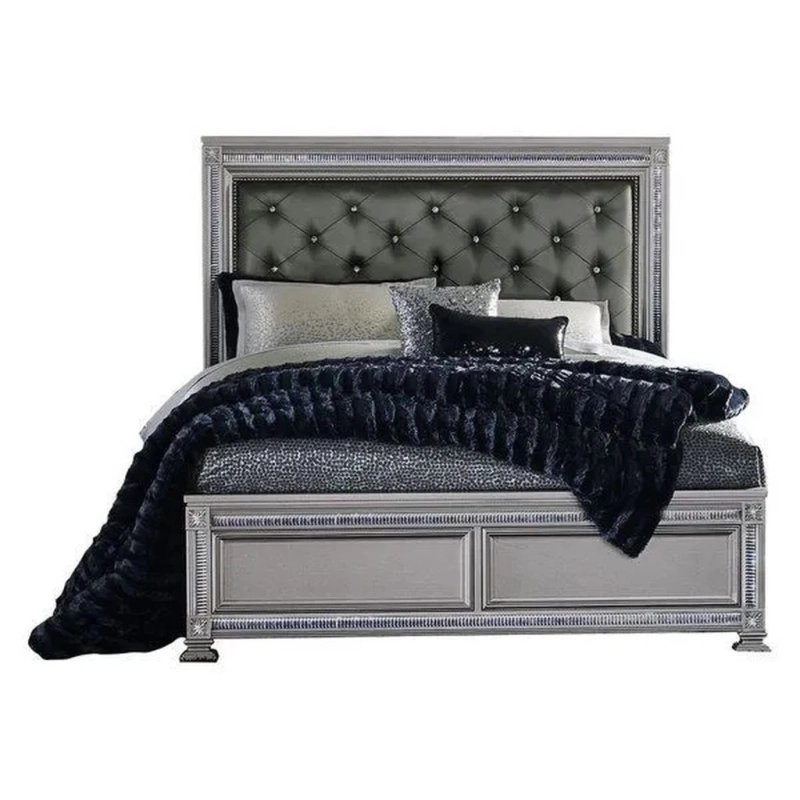 Luxury Glam Tufted Bed with Crystal Accents and Storage Luxury Glam Tufted Bed with Crystal Accents and Storage