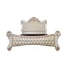 Luxury Classic Tufted Upholstered Bed with Ornate Carvings