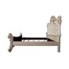 Luxury Classic Tufted Upholstered Bed with Ornate Carvings