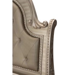 Ornate Traditional King Bed with Upholstered Headboard