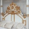Elegant White Gold Carved Four Poster Canopy Bed Classic Style
