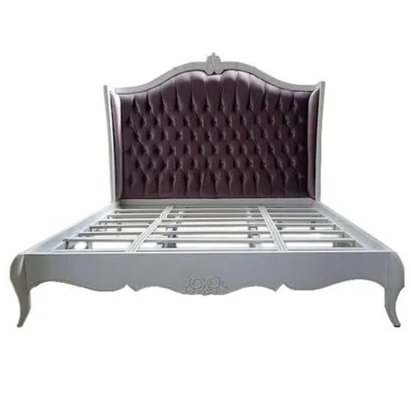 Classic Contemporary Bed Frame with Tufted Headboard Classic Contemporary Bed Frame with Tufted Headboard