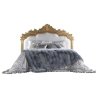 Luxury Gold Carved Headboard Bed Elegant Bedroom Furniture