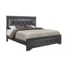 Modern Upholstered Platform Bed Frame with LED Headboard Accent Light and Textured Footboard