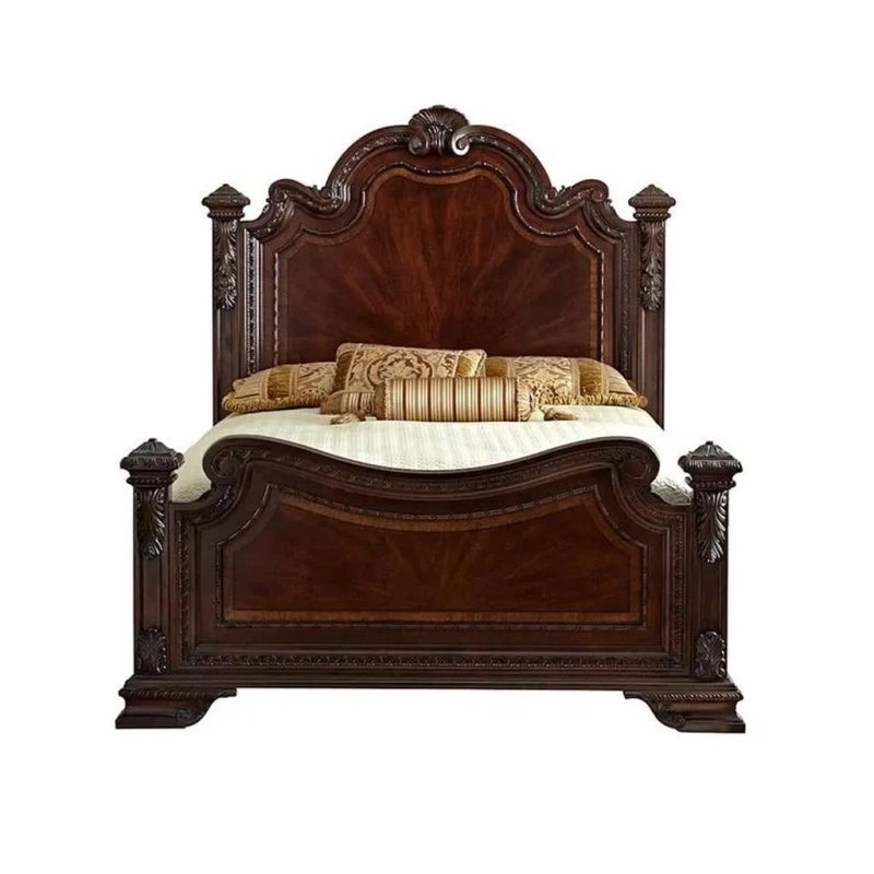 Luxury Classic European Style Carved Solid Wood Bed Frame Luxury Classic European Style Carved Solid Wood Bed Frame