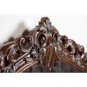 Luxurious Carved Wood Bed Set with Tufted Upholstery and Nightstands