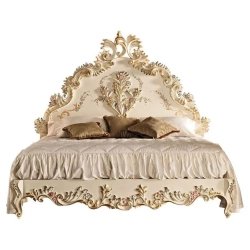 Luxury Hand Carved Classic Bed Frame with Ornate Headboard