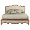 Elegant Upholstered Wood Bed Frame with Nailhead Trim