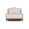 Classic Wood Upholstered Bed Frame Cream and Brown