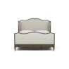 Classic Wood Upholstered Bed Frame Cream and Brown