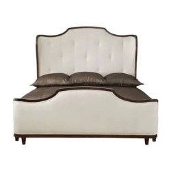 Classic Upholstered Bed Frame with Tufted Headboard Cream