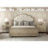 Classic Upholstered Wood Bed with Tufted Headboard and Sleigh Footboard