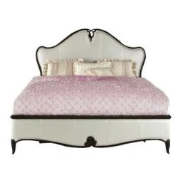 White Upholstered Classic Traditional Bed Frame