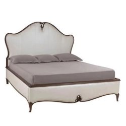White Upholstered Classic Traditional Bed Frame