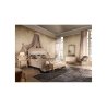 Classic Carved Luxury Upholstered Bed Frame with Ornate Headboard