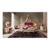 Classic Carved Luxury Upholstered Bed Frame with Ornate Headboard