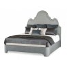 Elegant Upholstered Bed Frame with Sculpted Headboard