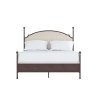 Classic Traditional Upholstered Headboard Queen Bed with Metal Frame
