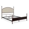 Classic Traditional Upholstered Headboard Queen Bed with Metal Frame