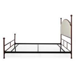 Classic Traditional Upholstered Headboard Queen Bed with Metal Frame