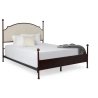 Classic Traditional Upholstered Headboard Queen Bed with Metal Frame