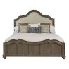 Classic Traditional Wood Bed Frame with Upholstered Headboard