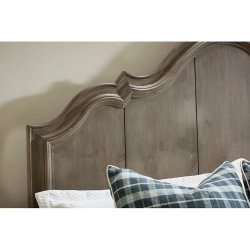 Classic Traditional Wood Bed Frame with Upholstered Headboard