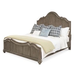 Classic Traditional Wood Bed Frame with Upholstered Headboard