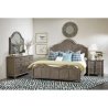 Classic Traditional Wood Bed Frame with Upholstered Headboard