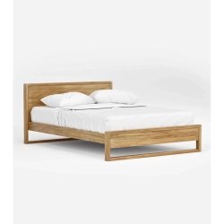 Modern Minimalist Solid Wood Bed Frame with Headboard