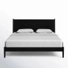 Minimalist Modern Black Wood Bed Frame with Headboard