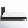 Minimalist Modern Black Wood Bed Frame with Headboard