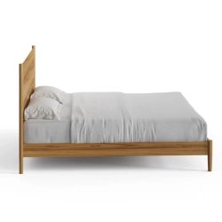 Minimalist Wooden Bed Frame with Headboard