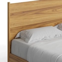 Minimalist Wooden Bed Frame with Headboard
